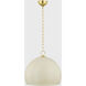 Etna 1 Light 17.75 inch Aged Brass/Soft Cream Pendant Ceiling Light